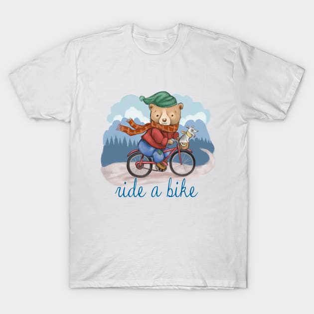 Bear On A Bike T-Shirt by ArtsyDenise